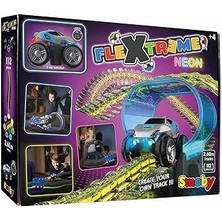 SHC4200 Smoby, 180917, Flextreme Neon Oyun Seti, Yarı Saydam, Işıklı, 2.60M Uzunlukta Pist, Elektronik Tüne