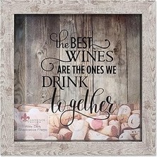 SHC4200 Lawrence Frames Huş Ağacı 10X10 Yıpranmış Gölge Kutusu Şarap Mantar Tutucu