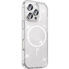 Paladyum Case iPhone 16 Pro Uyumlu Şeffaf Magsafeli Simli Maris Kılıf