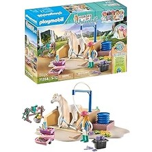 SHC4200 Playmobil Horses Of Waterfall 71354 Isabella &amp; Lioness Yıkama Alanlı, Kapsamlı At Bakımı, Geniş