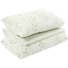 SHC4200 Laurel Çiçek DESENLI%100 Pamuk Nevresim Takımı, Yeşil, Tek Kişilik