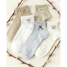 5 Çift Kurdale Desenli Kadın Çorap