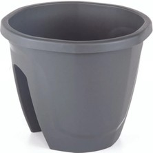 Serinova Balkon Saksı Zümrüt, No:1, 7.5l, 24X29.7X29.7 Cm, Antrasit