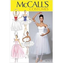 SHC4200 Mccall's Patterns MC7615E5 Mccall Desen 7615 E5, Kadınlar Için Bale Kostümü, Ölçüler 42 – 50,