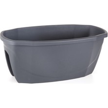 Serinova Balkon Saksı Zümrüt, No:2, 15.5l, 24X58X29 Cm, Antrasit