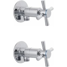 Flamex 2 Li Artı Aç Kapa 4 Kollu Krom Çevirveli Taharet Musluğu