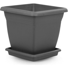 Serinova Saksı Villa Kare, No:3, 17 L, 30X32 Cm, Antrasit