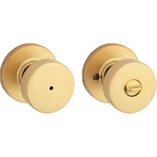 SHC4200 Pismo Iç Mahremiyet Kapı Kolu Kilidi Ile, Banyo ve Yatak Odası Için Kapı Kolu, Saten Pirinç, Yuvarl