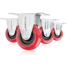 SHC4200 650LBS Yüklü 3 Inç Sabit Teker Tekerlekleri, Ağır Hizmet Tipi Plaka Tekerleri, Mobilya, Araba, Doll