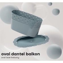 Serinova Saksı Oval Dantel, No:1, 3.7 L, 28X13X14.5 Cm, Beyaz