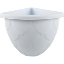 Serinova Saksı Damla Duvar Köşe, No:1, 1.7 L, 24X24X20 Cm, Beyaz