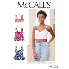 SHC4200 Mccall's Kadın Üstleri, Kağıt, Beyaz, Farklı