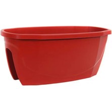 Serinova Balkon Saksı Zümrüt, No:2, 15.5l, 24X58X29 Cm, Kırmızı