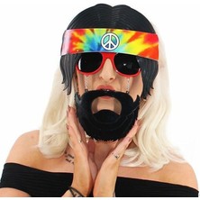 Uslucan Alışveriş Siyah Saçlı Bandana Hippi Parti Gözlüğü
