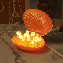 Uslucan Alışveriş LED Işıklı Kendin Yap Deniz Kabuğu Tasarımlı Lale Lamba