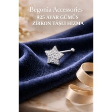 Begonia Accessories 925 Ayar Gümüş Yıldız Figürlü Minimal Zirkon Taşlı 1 Adet Hızma – Tragus Küpe, Unisex Takı, Zarif & Şık Tasarım, Günlük ve Özel Gün Kullanımı