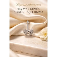 Begonia Accessories 925 Ayar Gümüş Zirkon Taşlı Papyon Hızma