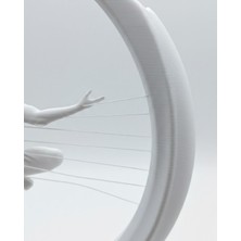 Sepetink 3D Zen Heykeli Beyaz Ay Içinde Meditasyon Figürü Dekoratif Obje