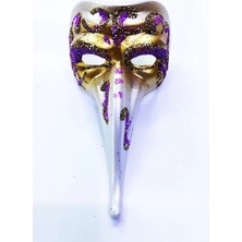 Magicool Fuşya Renk Işlemeli Seramik Malzemeden Imal Venedik Uzun Maske Magnet