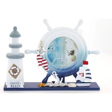 Uslucan Alışveriş Ahşap Marin Deniz Feneri Dümenli Çerceve Model 1