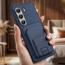 Caseonn Tecno Camon 40 Pro 5g Kılıf Kart Bölmeli Stand Özellikli Deri Lacivert