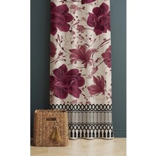 Alamodecor Antika Vintage Etnik Eski Köy Perde Desenli Çiçekli Fon Perde Tek Kanat