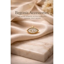 Begonia Accessories 925 Ayar Gümüş Altın Kaplama Badem Figürlü Minimal Zirkon Taşlı 1 Adet Hızma – Tragus Küpe, Unisex Gümüş Takı, Zarif & Şık Tasarım, Günlük ve Özel Gün Kullanımı