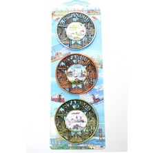 Uslucan Alışveriş Istanbul Temalı Metal Magnet 3'lü Set Model 2