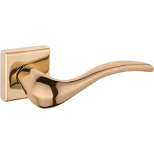 Nobel Eskişehir Wc Tuvalet Kapı Kolu, Kare Rozetli, Altın/gold