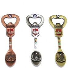 Uslucan Alışveriş Istanbul Temalı Metal Magnet ve Açacak Kaşık Tasarımlı