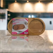 İsmiyle Al Bambu Yağdanlık Altlığı 2 Bölmeli ROYALEKS-ALK-1523