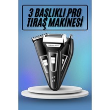 Najmaddin Kulak Burun Kıl Kesme Ense Yanak Tıraş Seti 3 Başlıklı Profesyonel