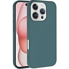 Paladyum Case iPhone 16 Pro Uyumlu Içi Kadife Koyu Yeşil Lansman Silikon Kılıf