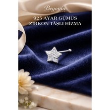 Begonia Accessories 925 Ayar Gümüş Yıldız Figürlü Minimal Zirkon Taşlı 1 Adet Hızma – Tragus Küpe, Unisex Takı, Zarif & Şık Tasarım, Günlük ve Özel Gün Kullanımı