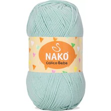 İsmiyle Al 1 Adet Calico Bebe Pamuklu Bebek ve Battaniye Örgü Ipi 13281 Su Yeşili