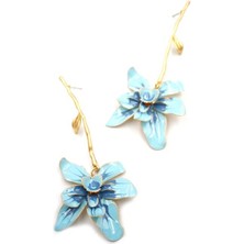 İsmiyle Al Çiçek Küpe - Mavi