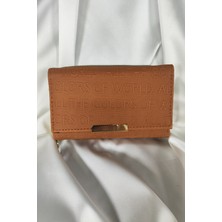 Leaf Accessory Taba Kabartma Yazılı Kadın Cüzdanı Çıtçıtlı Kapaklı, Içten Fermuarlı, Kartlık Bölmeli