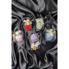 Belirtilmemiş 3'lü Gül Desenli Yuvarlık Pembe Mum