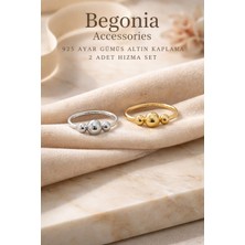 Begonia Accessories 925 Ayar Gümüş ve Altın Kaplama 3 Top Halka Hızma Küpe 2'li Set – Alerji Yapmaz, Unisex, Fake Deliksiz Kullanıma Uygun, Zarif & Şık Tasarım, Günlük ve Özel Gün Kombinleri