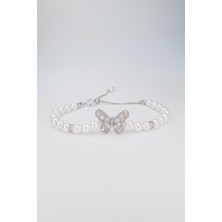 Stella Fortis Inci Detaylı Kelebek Figürlü Ayarlanabilir Bileklik – Barok Inciler | Altın & Gümüş