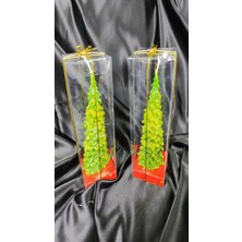 Leaf Accessory Yılbaşı Ağacı Motifli, Simli Uzun Mum