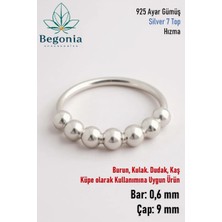 Begonia Accessories 925 Ayar Gümüş 7 Top Halka Hızma Küpe – Alerji Yapmaz, Unisex, Fake Deliksiz Kullanıma Uygun, Zarif & Şık Tasarım, Günlük ve Özel Gün Kombinleri
