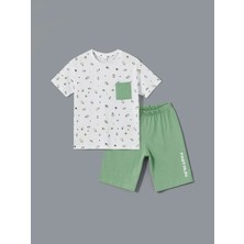 Lc Waikiki Yeni Sezon Bisiklet Yaka Erkek Çocuk Şortlu Pijama Takımı