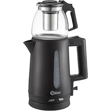 SHC4200 Kiwi KTM-2907 Çay Yapma Makinesi, 1.8 L Kettle ve 0.9 L Demlik Kapasitesi, Siyah
