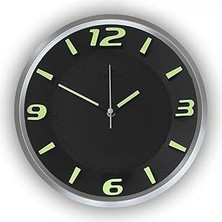 SHC4200 Galaxy Serisi 25 cm Klasik Duvar Saati Fosforlu Özellikli Gri-Siyah Renk Gri - Siyah