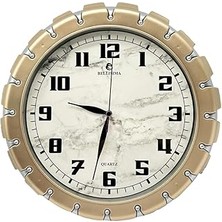 SHC4200 Bellisima BL-1058 Serisi Klasik Kadran Mermer Desenli Sessiz Akar 30 cm Duvar Saati Gold-Gri