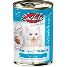 SHC4200 Catlife CLF18 Yaş Kedi Maması, Somonlu, Konserve, Yetişkin, Kısırlaştırılmış, 400 G