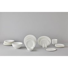SHC4200 Aristo 30 Parça Bone China Porselen Yemek Takımı – 6 Kişilik, Minimalist Tasarım