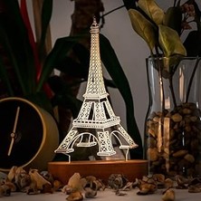 SHC4200 Paris Eyfel Kulesi 3 Boyutlu LED Masa Lambası - USB Bağlantılı Sarı Işık