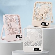 SHC4200 Şarjlı Taşınabilir Sessiz Masa Vantilatörü, 1 Adet, 180° Ayarlanabilir, 5 Hız, LED Göstergeli, Type